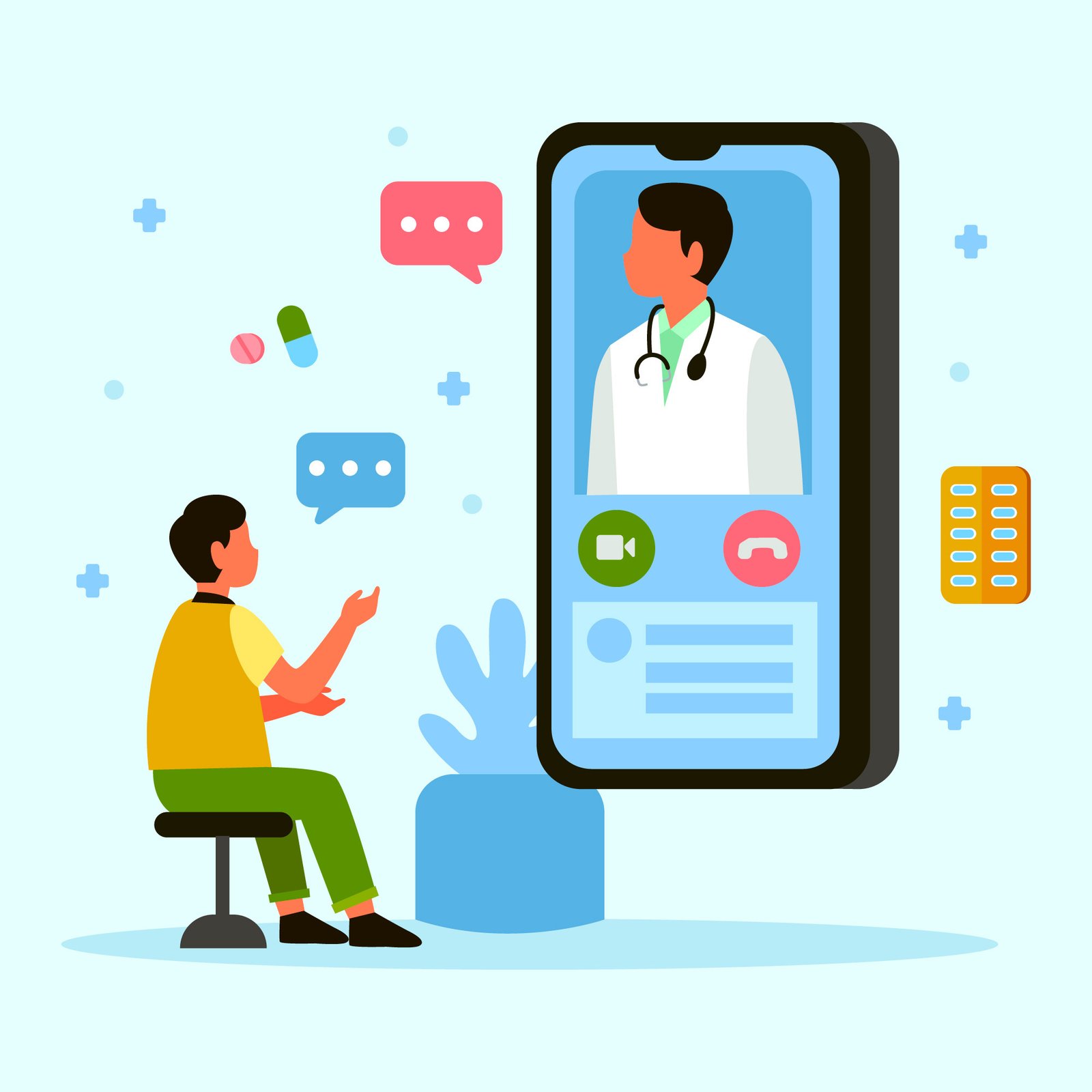 Doctor using WhatsApp Business to manage patient appointments and chat