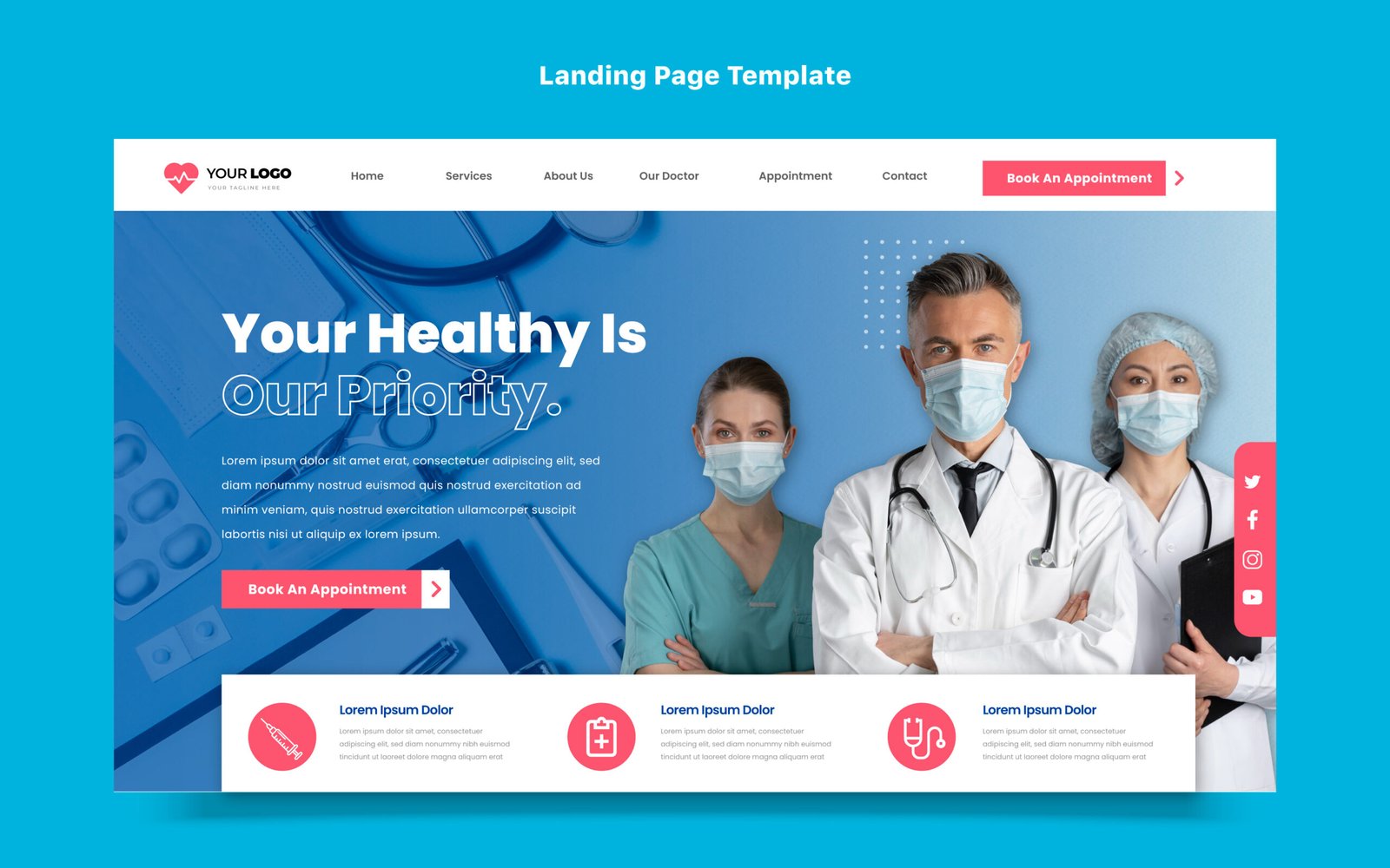 modern clinic website design for doctors