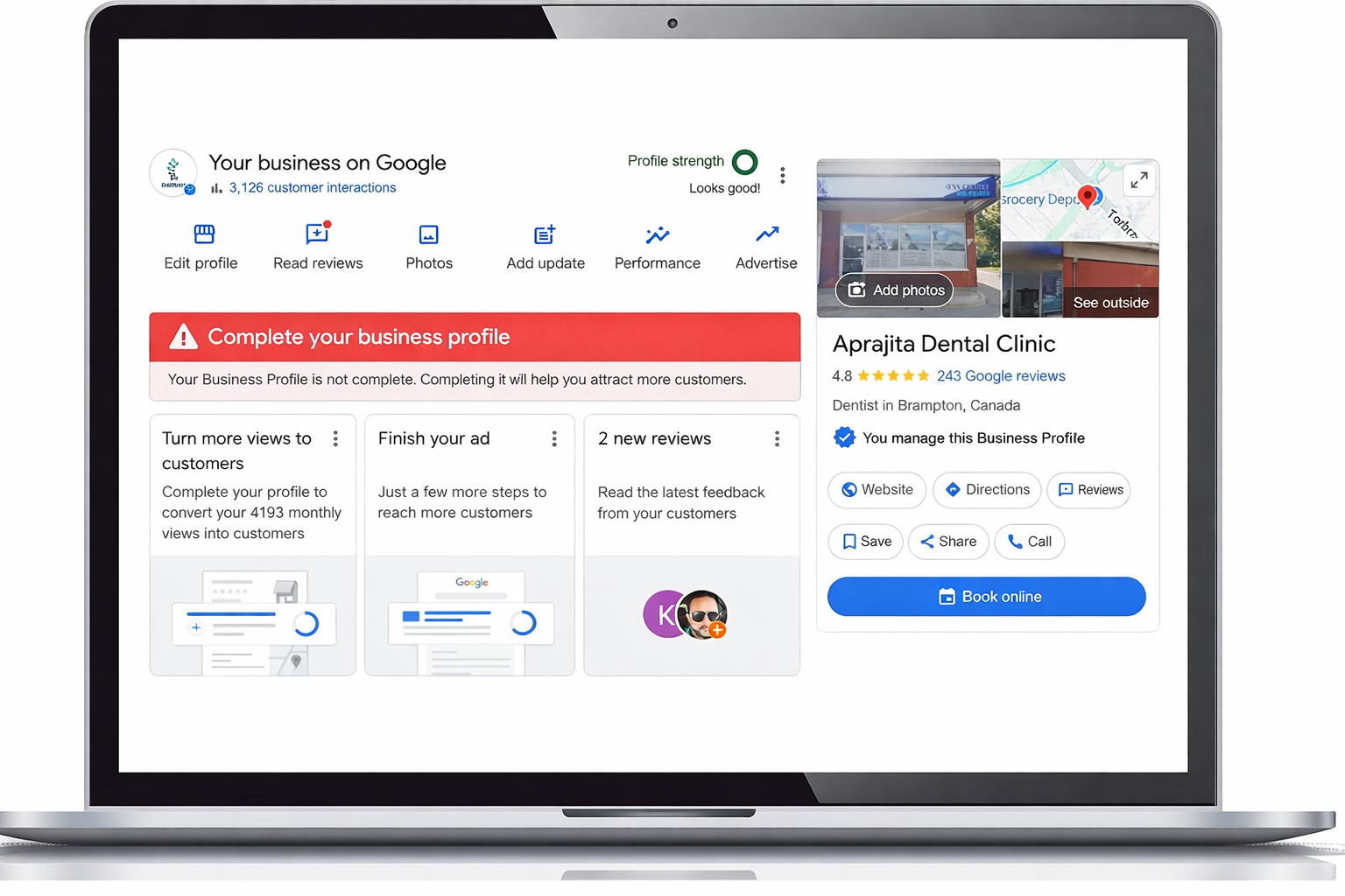 google business profile verification postcard process clinic