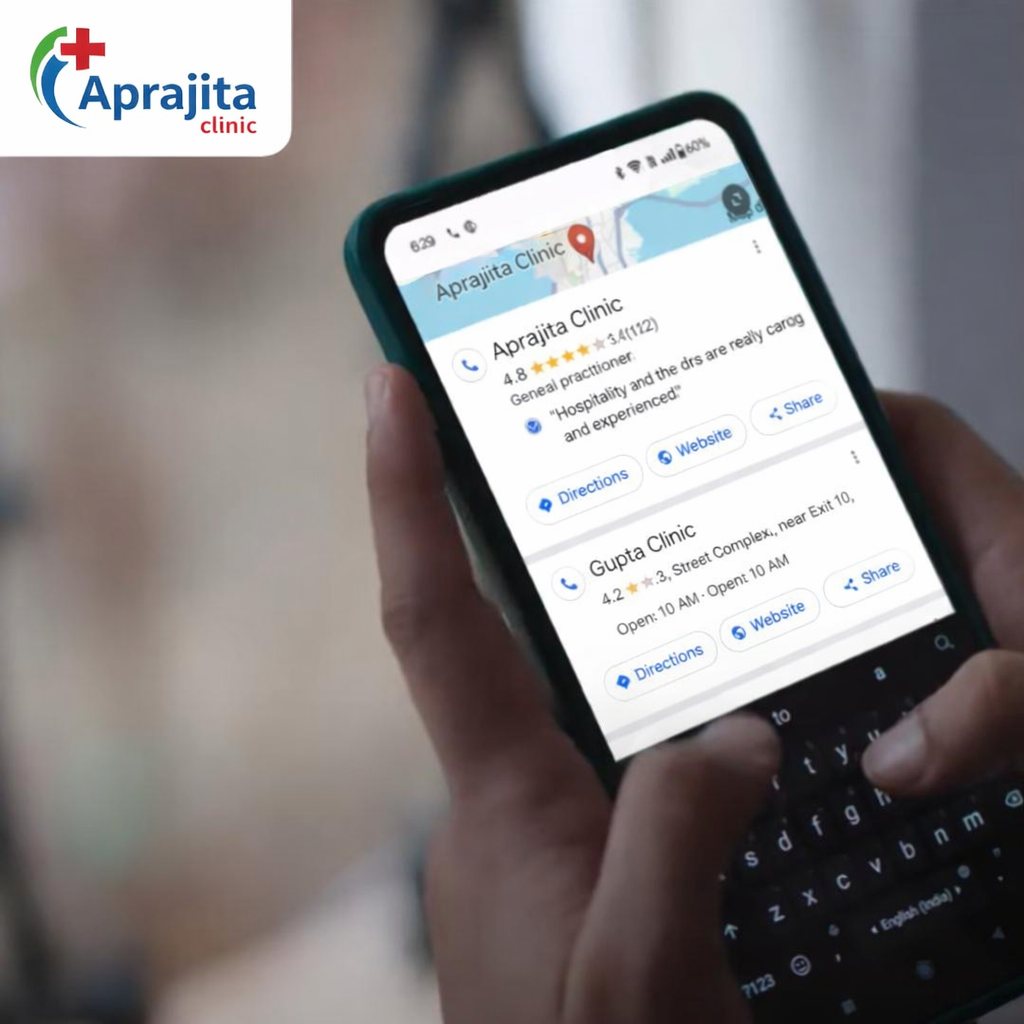 Google Business Profile hospital listing example India