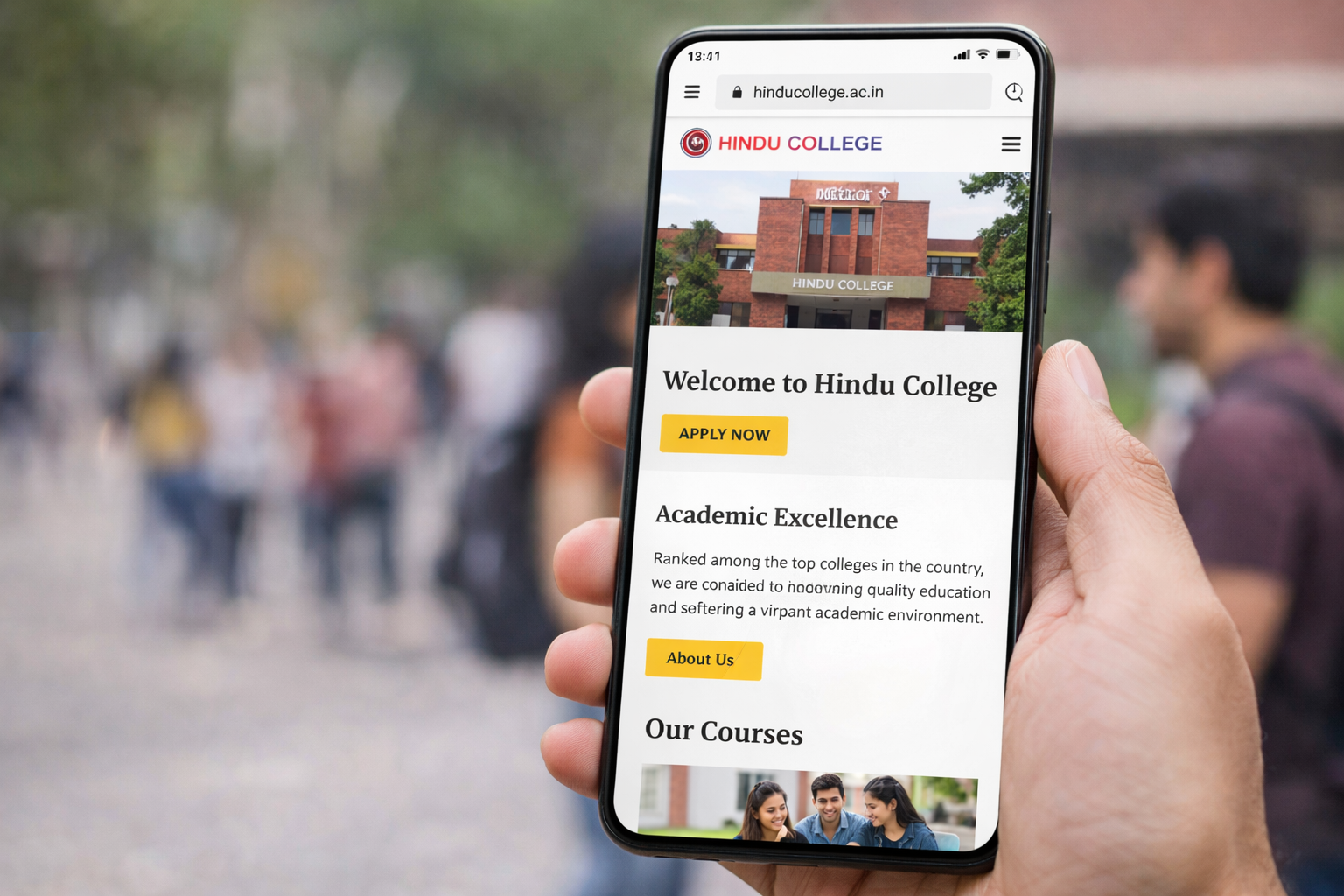 college website mobile responsive fast loading