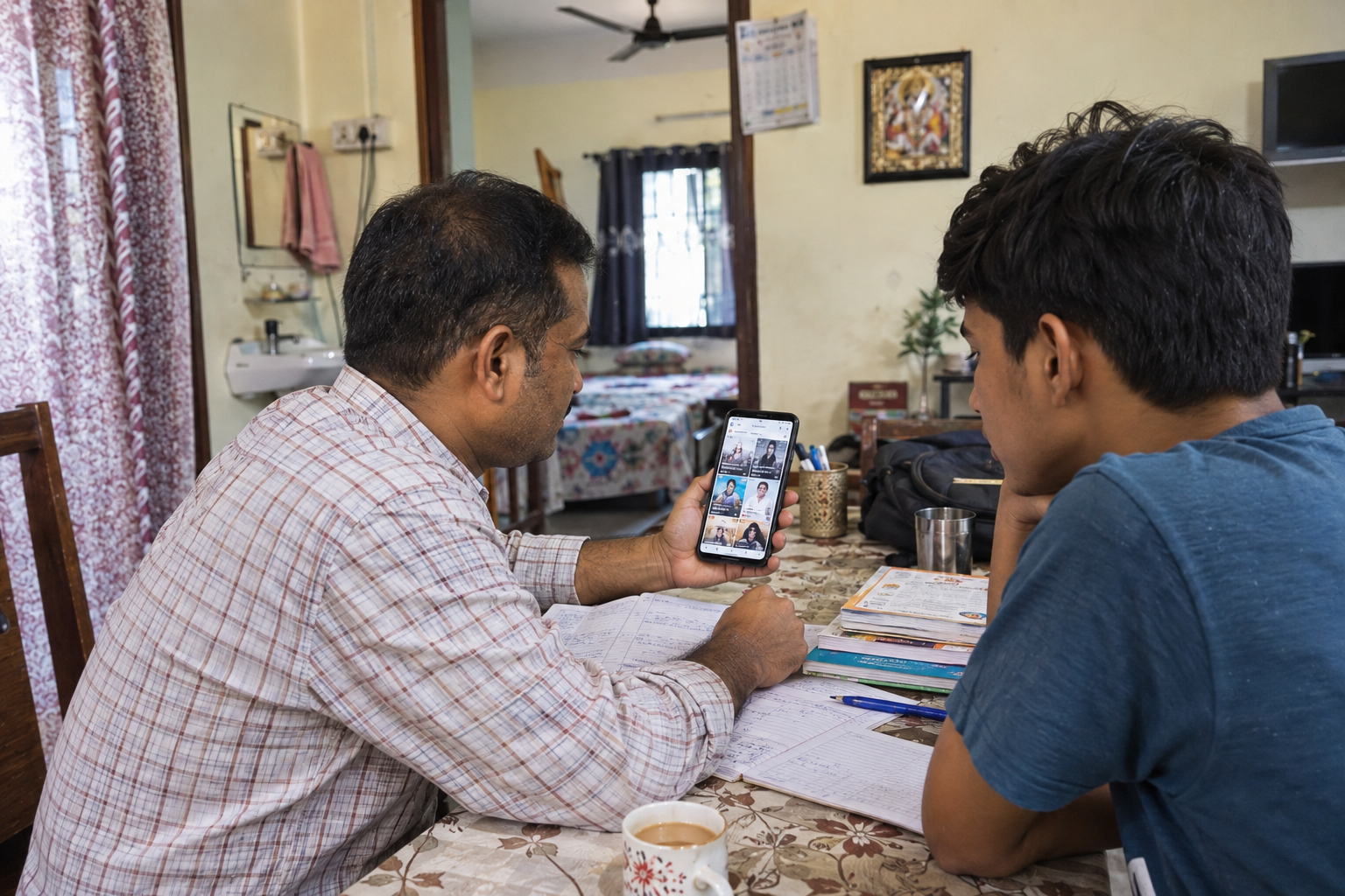 Parent in Patna checking coaching institute social media before student admission
