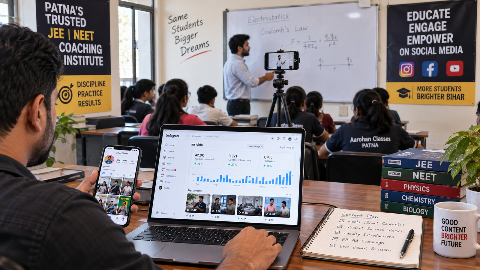 Social media marketing for coaching institute in Patna using Instagram and Facebook